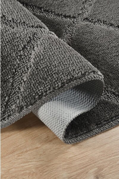 Set di tappetini per il bagno color antracite 2 pz 50x80 cm Cizgili – Foutastic