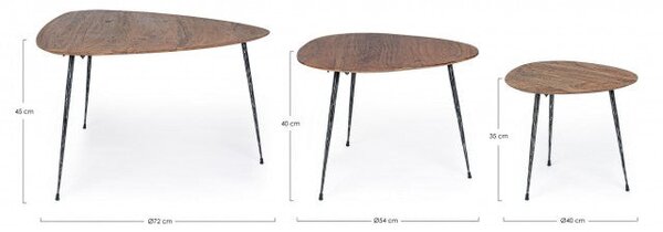 Set 3 Tavolini Boscage in Legno