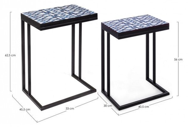 Set 2 Tavolino Neapolis K29 in Metallo