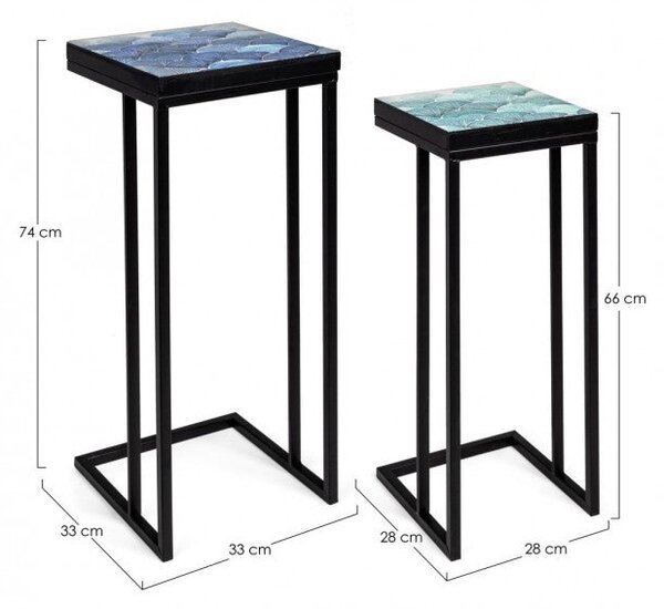 Set 2 Tavolino Reef K02 in Metallo
