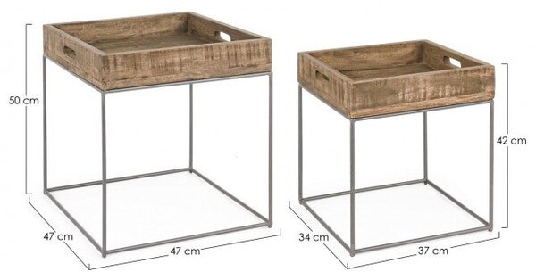 Set 2 Tavolino Narvik Qu in Legno