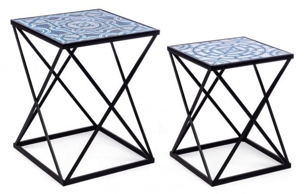 Set 2 Tavolino Neapolis K24 in Metallo