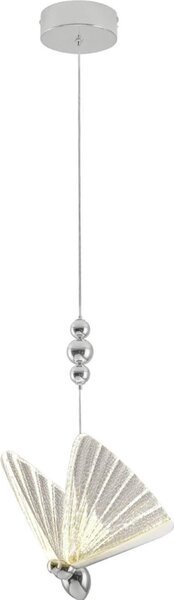Lampada decorativa a sospensione a forma di farfalla in cromo, LED 8W con colore variabile MARIPOSA Light Prestige