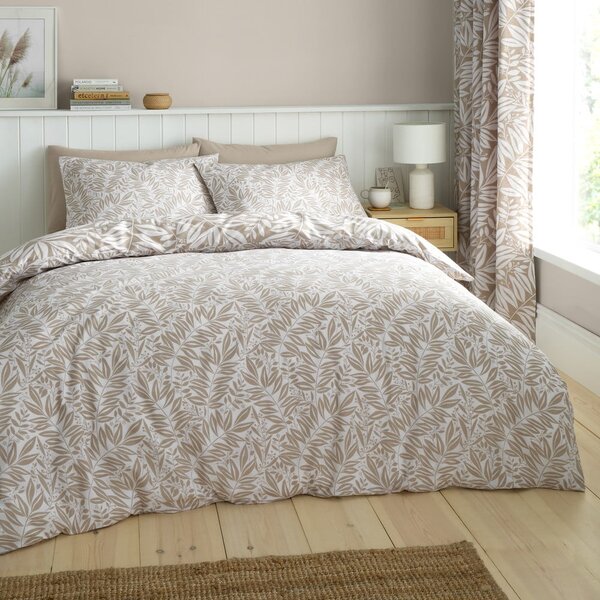 Biancheria da letto marrone chiaro per letto matrimoniale 200x200 cm Sorrel Leaves – Catherine Lansfield