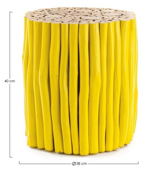 Tavolino Guadalupe Giallo in Legno
