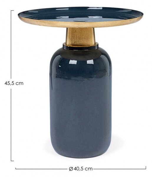 Tavolino Nalima Blu D40.5 Rotondo in Metallo