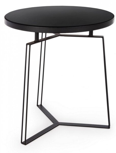 Tavolino Zaira Nero D50 Rotondo in Metallo