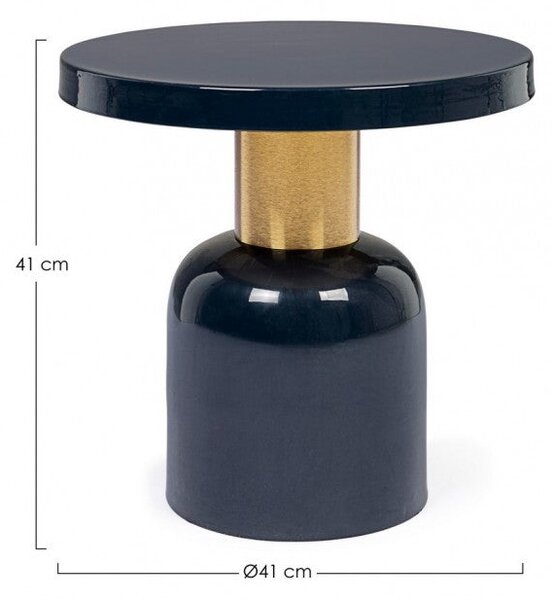 Tavolino Nalima Blu D41 Rotondo in Metallo