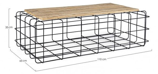 Tavolino Trellis Ret 110x65 in Acciaio