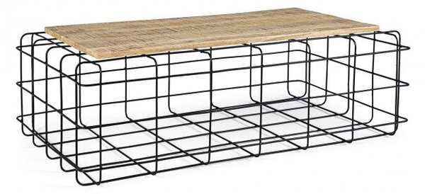 Tavolino Trellis Ret 110x65 in Acciaio