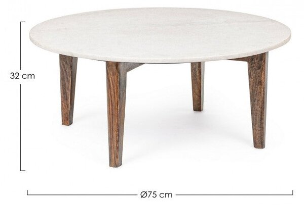 Tavolino Sylvester D75 Rotondo in Marmo