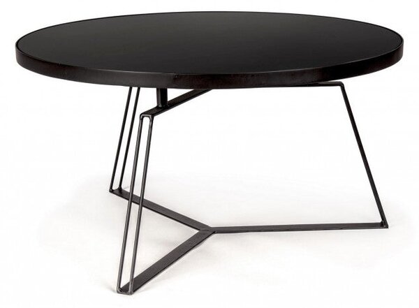 Tavolino Zaira Nero D70 Rotondo in Metallo