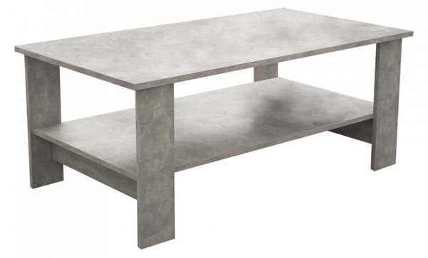 Tavolino Salotto Match 100x55x41 h cm in Truciolare bilaminato Grigio Effetto Cemento