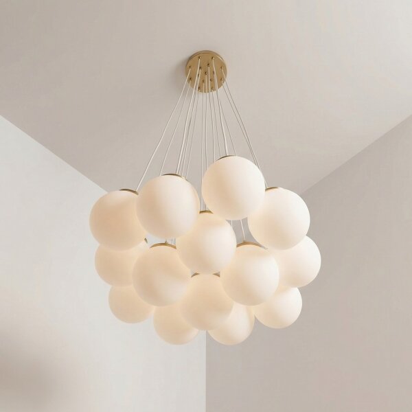 Brilagi - Lampadario sospeso con cavo GLOBE 15xE14/15W/230V bianco