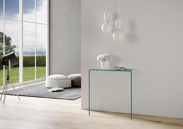 Consolle Fissa in Vetro H76x35x80cm Steasy Trasparente