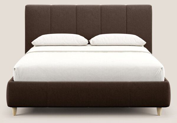 Laura letto imbottito contenitore e sfoderabile in microfibra velluto