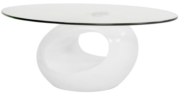 Tavolino da Salotto Ovale 115x42x65 cm Erma 2 Crumer Bianco