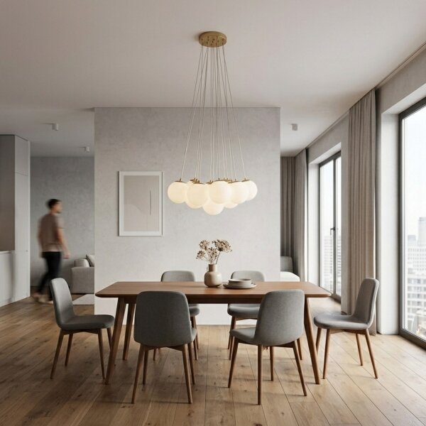 Brilagi - Lampadario sospeso con cavo GLOBE 15xE14/15W/230V bianco