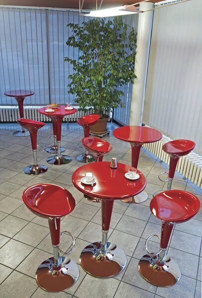 Tavolino da Bar in Abs Rosso con Alzata a Gas Tosini Hc 170R