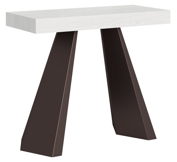 Consolle Allungabile in Legno e Ferro H77x40x90/300cm Diamante Bianco Frassino Orso Classica