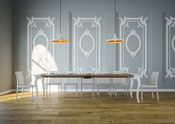 Consolle Allungabile in Legno H77x45x92/305cm Itamoby Bassano Shabby Chic Noce Classica