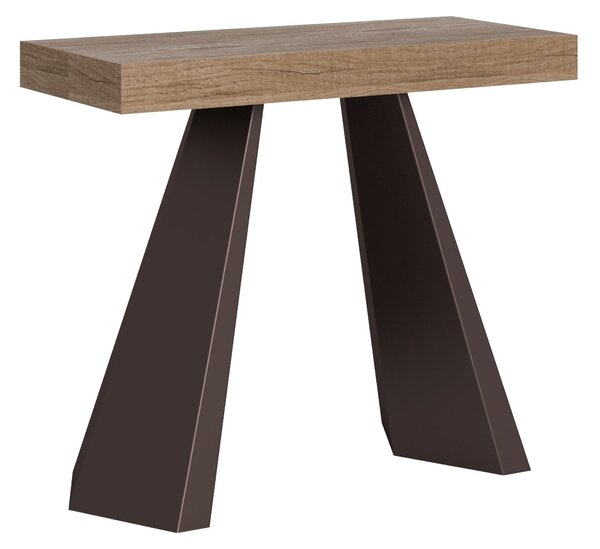 Consolle Allungabile in Legno e Ferro H77x40x90/300cm Diamante Premium Quercia Orso Folding
