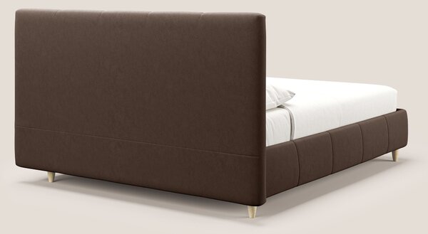 Laura letto imbottito contenitore e sfoderabile in microfibra velluto