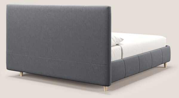 Laura letto imbottito contenitore e sfoderabile in microfibra velluto