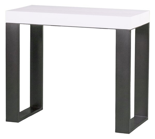 Consolle Allungabile in Legno e Ferro H77x40x90/300cm Tecno Bianco Frassino Classica