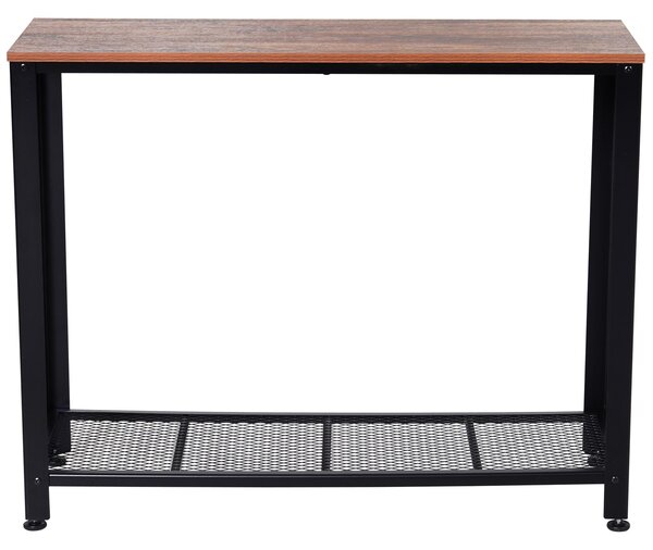 Consolle Fissa 101x35x80 cm in Legno e Metallo Nera