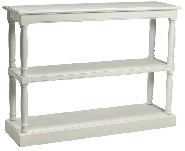Consolle 2 Ripiani in Legno Basilea Bianco Anticato