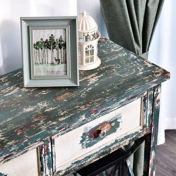Consolle Fissa con Cassetti 110x38x90 cm in Legno Effetto Vintage