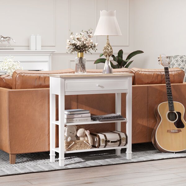 Tavolo Consolle per Ingresso 75,6x27,5x80,5 cm Bianco