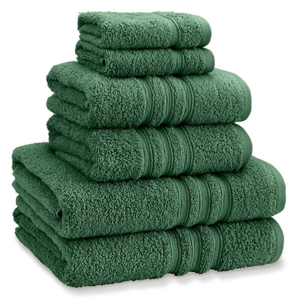Set di asciugamani per viso e corpo tipo terry verde scuro in cotone 6 pz Zero Twist – Catherine Lansfield