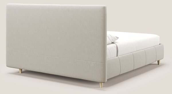 Laura letto imbottito contenitore e sfoderabile in microfibra velluto