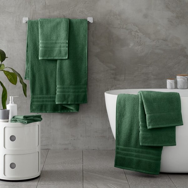 Asciugamano tipo terry verde scuro in cotone 50x85 cm Zero Twist – Catherine Lansfield