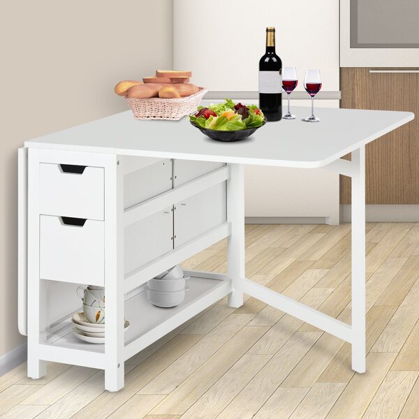 Consolle Allungabile con Cassetti 150x80x74 cm Bianco