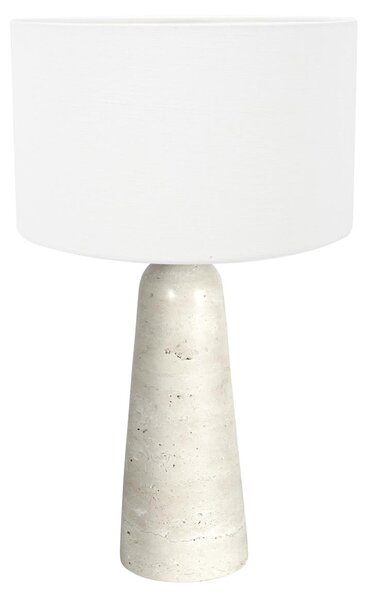 Lampada da tavolo - crema bianco - Travino - plastica metallo pietra tessile - Ø 30cm - E27 - 4553CR - Anne Lighting