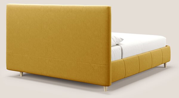 Laura letto imbottito contenitore e sfoderabile in microfibra velluto