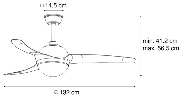 Ventilatore da soffitto bianco con telecomando - Bora