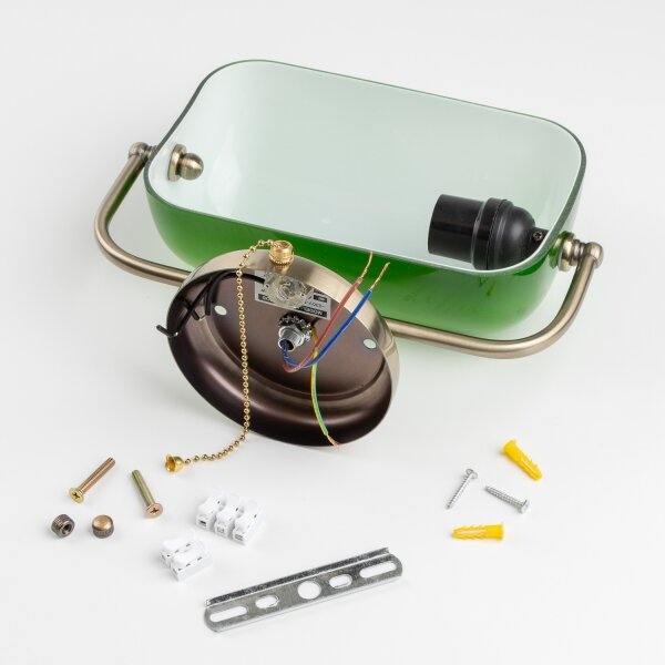Brilagi - Applique da parete BANK OFFICE 1xE27/60W/230V ottone/verde