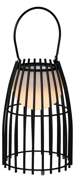 Lampada da tavolo a LED FJARA nera 0,3 W, tonalità di bianco, 30 lm, metallo, dimensioni: 25 x 17,5 x 17,5 cm, IP44, Lucide