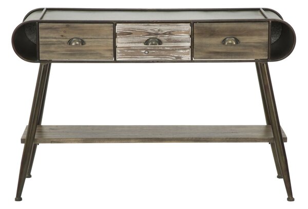 Console Moscow 120x42x80 cm Legno di Abete e in Ferro