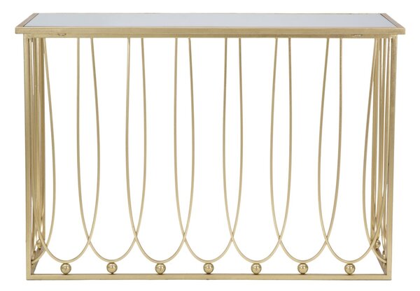 Console Amelie 120x43x80 cm in Ferro e Vetro Oro
