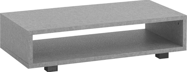 WOHNLING Tavolino 100x50x25 cm Grigio Tavolino da divano effetto cemento Moderno Tavolo da soggiorno rettangolare con vano portaoggetti Tavolo da salotto Semplice Tavolo da caffè Grande