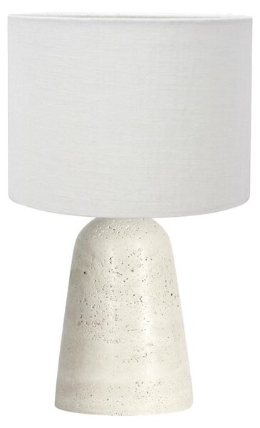 Lampada da tavolo - crema bianco - Travino - plastica metallo pietra tessile - Ø 20cm - E27 - 4558CR - Anne Lighting