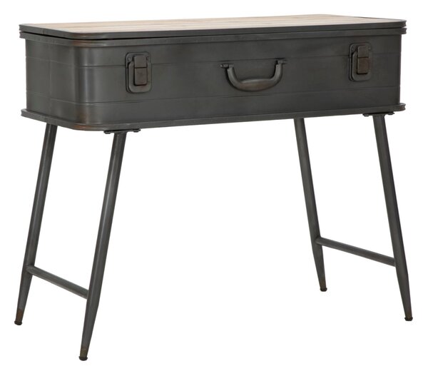 Console Industry con Contenitore 80x35x67,5 cm Legno di Abete e in Ferro Grigio