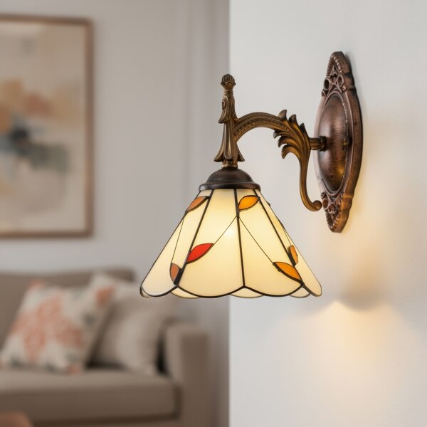 Brilagi - Applique Tiffany in vetro colorato FOLIA 1xE14/40W/230V