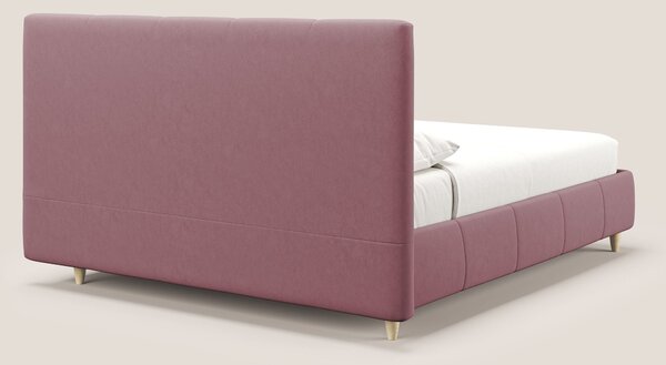 Laura letto imbottito contenitore e sfoderabile in microfibra velluto