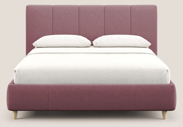 Laura letto imbottito contenitore e sfoderabile in microfibra velluto